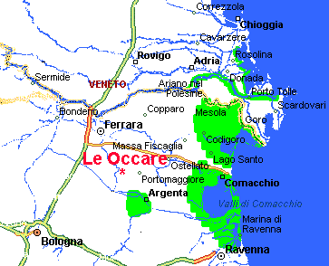 Mappa del Parco del Delta del Po