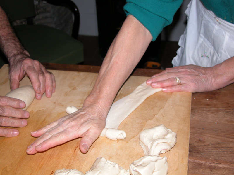 preparing the bread